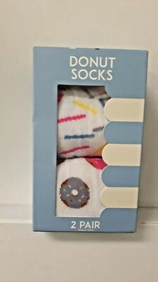 CR GIBSON Women's 9-11 DOUGHNUT DESIGN SOCKS SET/2 PAIRS DONUT & SPRINKLES  - Image 1 of 4