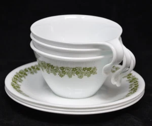 Vintage Corelle Set of 3 Hook Handle Cups & Saucers Crazy Daisy Spring Blossom - Picture 1 of 5