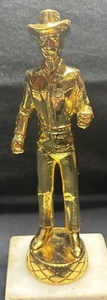 VINTAGE ALL METAL TROPHY TOPPER Cowboy Western NOS! - Picture 1 of 4