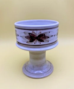 Vintage Jersey Pottery Brown and Beige Glazed Candle Holder Vase Bowl Floral VGC - Picture 1 of 7