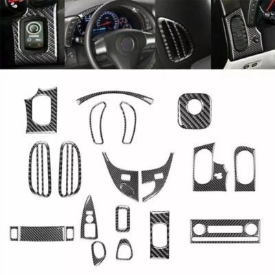 21Pcs For Chevrolet Corvette C6 05-07 Carbon Fiber Full Interior Kit Cover Trim - Image 1 of 4