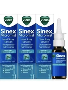 VICKS SINEX MICROMIST SPRAY NASAL 3 x 15 ml DESBLOQUEAR NARIZ CADUCIDAD RÁPIDA 07/2026 - Imagen 1 de 1