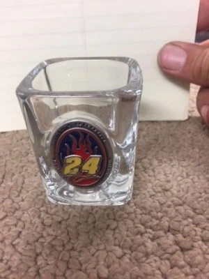 Jeff Gordon No. 24 And ~flames~ Shot glass - REAL HEAVY GLASS TAKE A LOOK -114A - Image 1 of 3