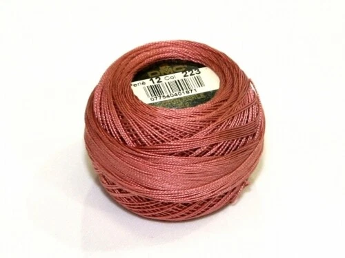 DMC Size 12 Cotton Perle Thread 223 - 120 Metres - per ball