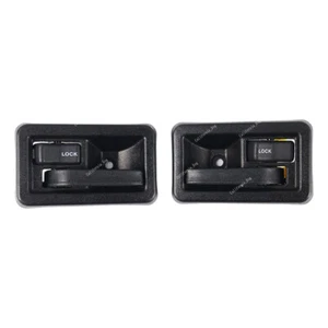 Front LH&RH Side Inner Door Handle & Button For 1987-2006 Jeep Wrangler Black - Picture 1 of 5