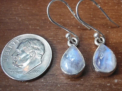 Pendientes Piedra Lunar Lágrima Plata de Ley 925 c97w recibirás par exacto Foto 1 de 3