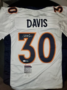 Terrell Davis Auto White custom Pro Style Jersey w/ HOF inscription JSA XL - Picture 1 of 6