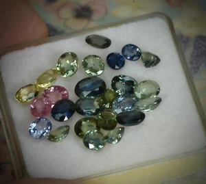 multi colour sapphire oval set 10.total carats - Picture 1 of 6