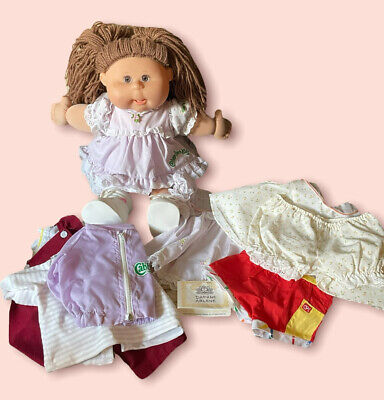 Cabbage Patch Kids CPK Girl Brown Ponytails Daphne 2004 & Outfits Dress Tags • 29.98$
