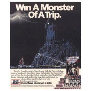 1986 Bud Light: Monster Of Trip Fright Night Vintage Print Ad - Picture 1 of 1