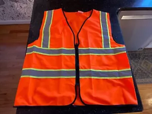 Safety Vest Hi-Visibility Size 2XL XXL Full Zipper - Picture 1 of 15