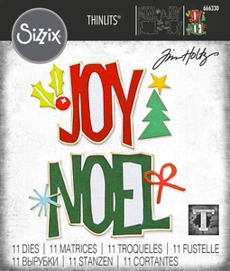 New Retired Sizzix Thinlits Big Tidings #666330 11pc Retail $24.99 Tim Holtz - Picture 1 of 10