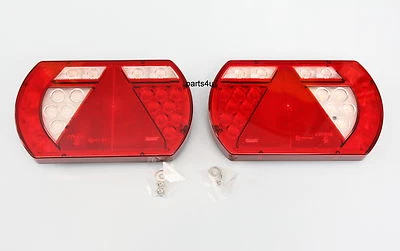 Paire Lot LED Feux Arrière F Aspöck Multipoint 12V Éclairage Arrière Remorque - Photo 1/4