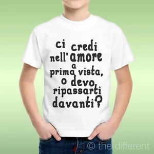 T-Shirt Kids Boys Phrase Do You Believe In Love At First Sight.. Gift Idea - Picture 1 of 1