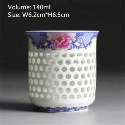 Taza de té china estilo japonés taza maestra de té tazas de porcelana azul y blanco Foto 1 de 4