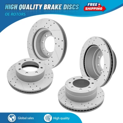 Rotores de freno perforados disco delantero trasero para Ford F-250 F-350 Super Duty 2014-2022 Foto 1 de 4