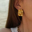 Irregular Square Earrings Geometric Fold Earrings Golden Large Earrings  Women