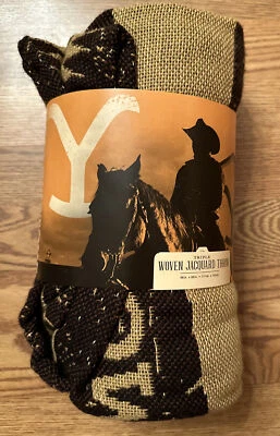 Новый! Подлинный Йеллоустоун товар 46 × 60 дюймов тройной сплетенный жаккардовый плед - Изображение 1 из 4