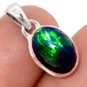 TreatedChalama Black Opal 925 Sterling Silver Pendant Jewelry CP67970 - Picture 1 of 1