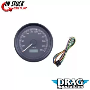 Drag Specialties 3-3/8" Programmable Electronic Speedometer KPH Custom Use - Picture 1 of 3