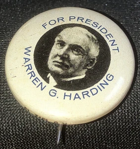 Warren G. Harding para Presidente Pin Botón Retroceso Campaña Electoral Política - Imagen 1 de 8