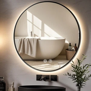 Modern LED Bathroom Mirror Anti Fog, Dimmable, 3 Sizes (50/60/70cm) - Picture 1 of 11