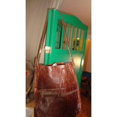 SAC A MAIN BARBARA MILANO, PORTE EPAULE EN CUIR VERITABLE ( à façon crocodile) 2 - Photo 1/4