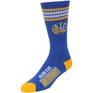 Golden State Warriors Men's Crew Socks Medium Size 5 to 10 4 Stripe - Picture 1 of 1