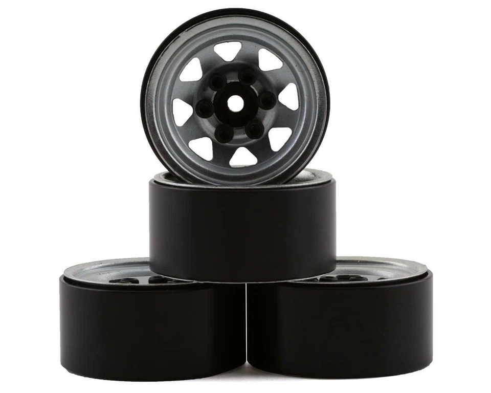 RC4WD Stamped Steel 1.0" Stock Beadlock Wheels (Silver) (4) [RC4ZW0263] - Image 1 of 4