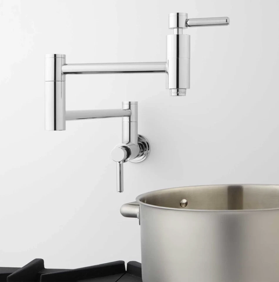 Signature Hardware 329626 Double Handle Wall Mount Pot Filler - Chrome - Image 1 of 1