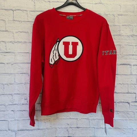 University of Utah Utes Red Logo Hoodie Sweatshirt Embroidered Mens Large NWT Cover