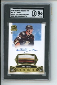 SGC 9 Auto 10 Max Jones 2019-20 UD The Cup RPA Rookie Patch 5/24 Gold Spectrum - Picture 1 of 2