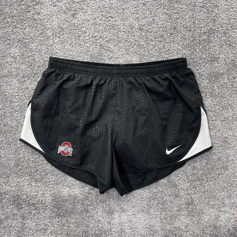 Nike Shorts Womens Medium Ohio State Buckeyes Dri-Fit Running Swoosh Logo Black Cover