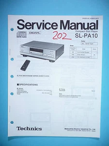 Service Manual für Technics SL-PA10 CD-Player,ORIGINAL - Picture 1 of 1