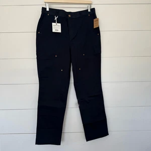 Duluth Trading Women’s 12x29 Navy Blue Fire Hose Slim Leg Pants Jeans New - Picture 1 of 6