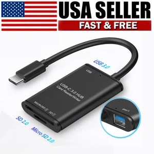 USB 3.0 Micro SD Memory Card Adapter USB C to SD Card Reader Writer OTG Adapter - Picture 1 of 8