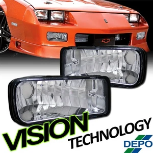 For 85-92 Chevy Camaro Depo Chrome Clear Turn Signal Parking Bumper Lights Lamp - Picture 1 of 2