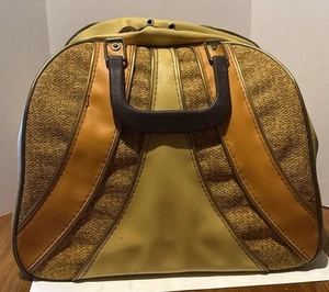Vintage Brunswick Brown Bowling Ball Bag Single Ball Handles Two Tone Zippered - Bild 1 von 4