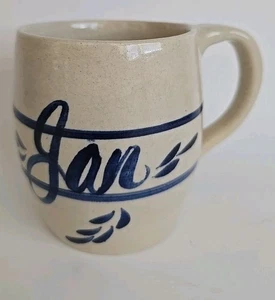 Marshall Pottery Personalized Name JAN Cup Mug Stoneware Artist Signed - Picture 1 of 4