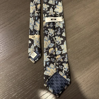 Corbata Joseph Abboud 100 % seda azul marino cachemira - Hecha en Italia Foto 1 de 4