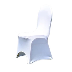 1 pc White Spandex Banquet Chair Covers Wedding Reception pu - Picture 1 of 8