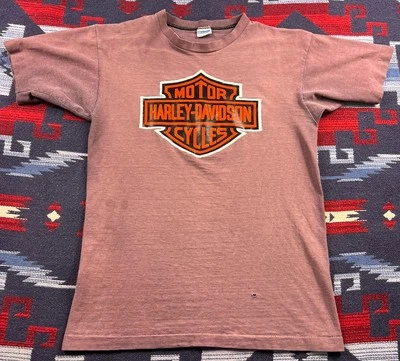 复古 80 年代 Champion Blue Bar Harley Davidson 爱达荷州标志 T 恤褪色 Distressed M — 第 1/4 张图片