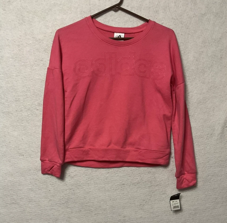 Adidas Sudadera Niñas Grande Mediana Rosa Logo Cuello Redondo Pullover AA4662 Foto 1 de 4