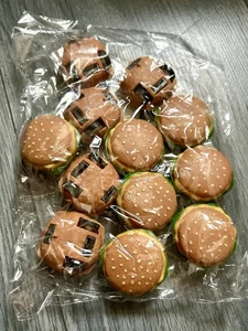 Burger Pull Back Toys Fun Retro Adorable Party Favours Pack Of 12 New In Bag - Picture 1 of 2
