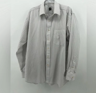 Ike Behar Dress Shirt Men's 16 35 Long Sleeve Button Up Striped  Cotton - Image 1 of 4