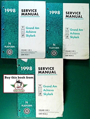 1998 Pontiac Grand Am, Oldsmobile Achieva, Buick Skylark Shop Service Manual Set - Image 1 of 4