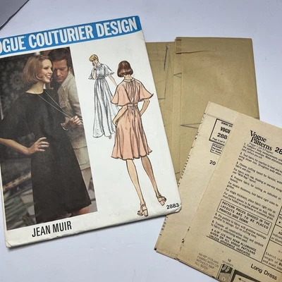 VTG 70s Vogue Couturier Design #2883 Flutter Dress sewing Pattern Jean Muir, 14 - Image 1 of 4