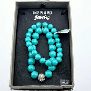 Türkis Doppelstrang Türkis Perlen Stretch Armband Western Cowgirl Neu mit Etikett - Bild 1 von 4