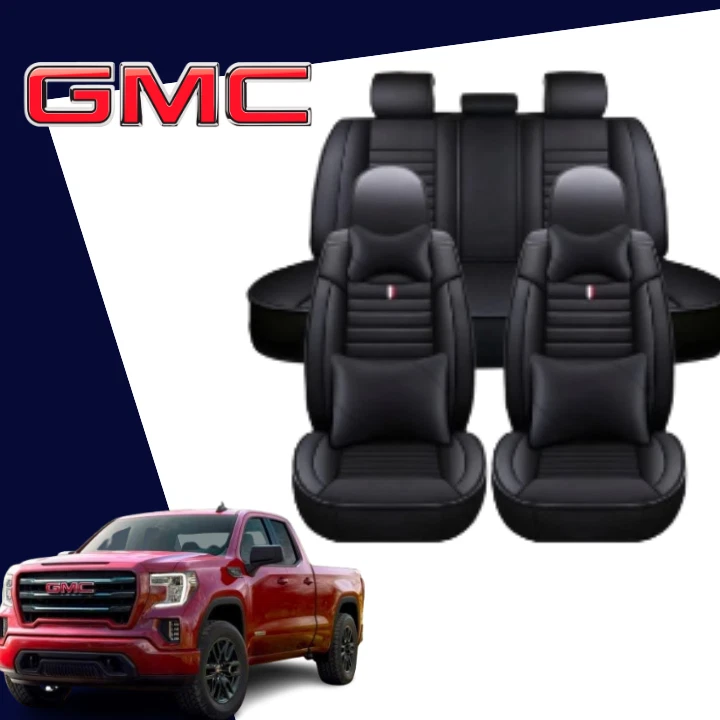 Para todas las fundas de asiento de coche GMC 9 piezas delanteras traseras premium fácil instalación cuero ecológico Foto 1 de 4