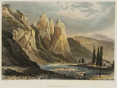 WINKLES (*1801) nach FROMMEL (*1789), Rheingrafenstein, um 1840, Sst. Romantik - Bild 1 von 4